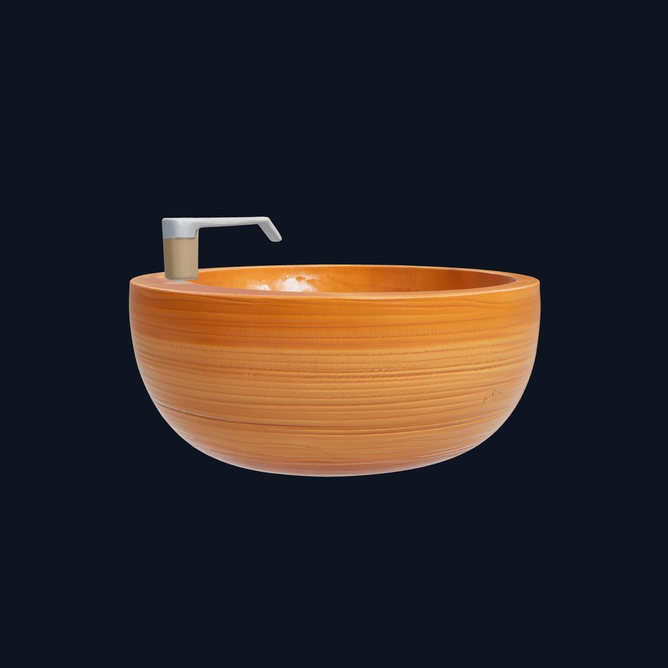 Textured Wooden Sink Bowl model pack